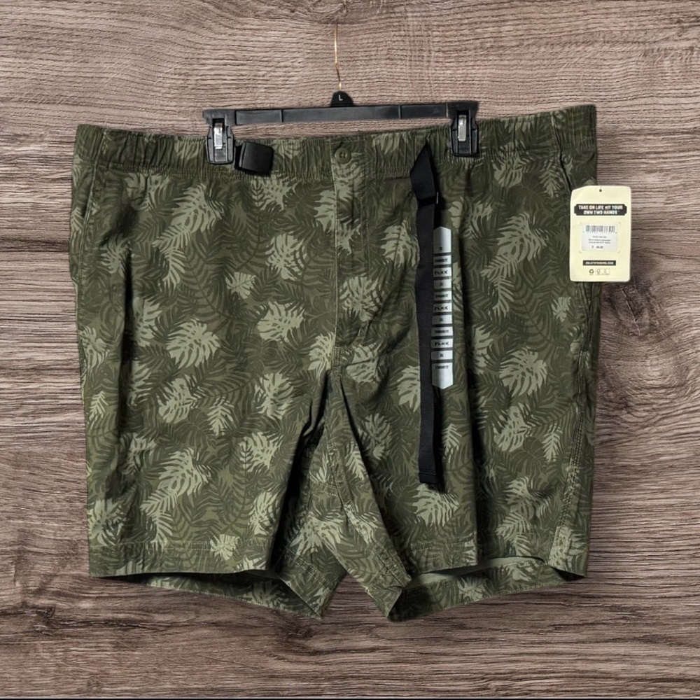 NWT NEW Duluth Trading Co Men's Belted Lightweight Canvas 9" Shorts Jungle Camo